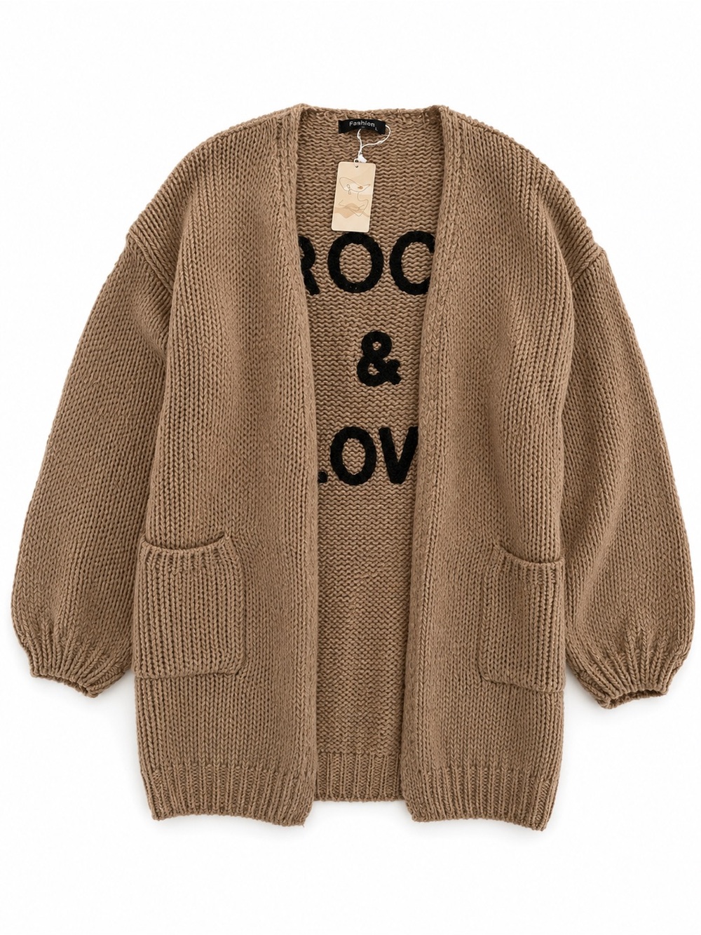 Fashion Rock & Love Chunky Knit Cardigan Size Large NWT